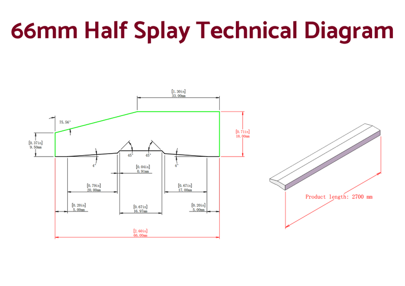 Half Splay - Pine Skirting Boards 2700mm (S3S Primed & Finger Jointed)