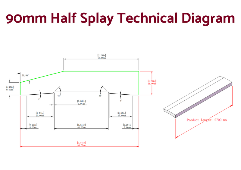 Half Splay - Pine Skirting Boards 2700mm (S3S Primed & Finger Jointed)